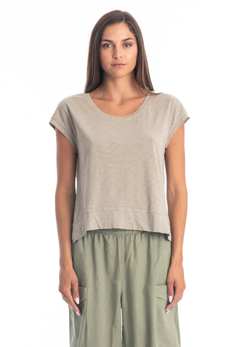 RAVENS VIEW IBIZA RAVENS VIEW IBIZA Damen vegan Top Efeu Stein, Beige, – Produktbild 1 von 1