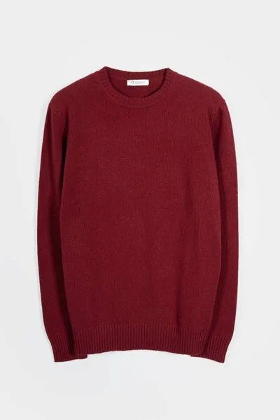 Rifò - Circular Fashion Made in Italy Rifò - Circular Fashion Made in Italy Recycelte Kaschmirwolle Pullover - Romeo, Rosso vinaccia (rot), – Produktbild 3 von 4