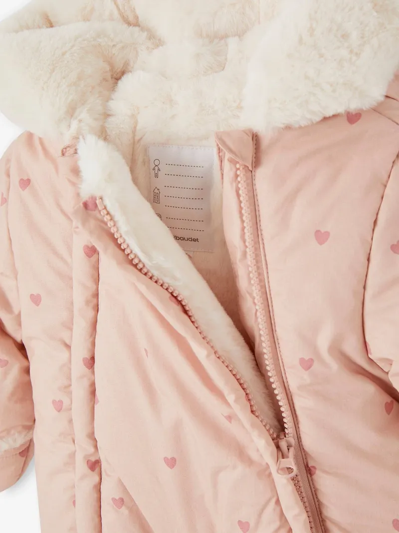 Vertbaudet Baby Winter-Overall mit Herzen, Altrosa, – Produktbild 3 von 4