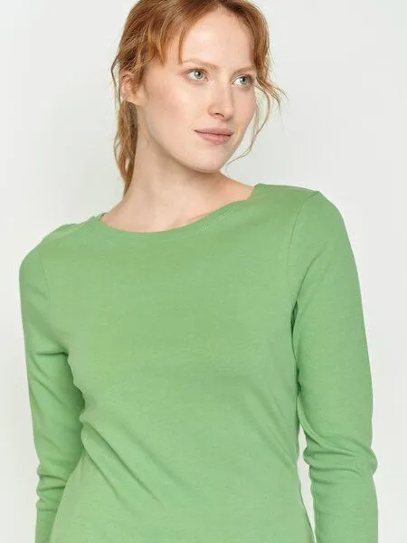 GreenBomb GREENBOMB Basic Yummy - Sportliches Longsleeve aus Bio-Baumwolle / GOTS / Fair & Vegan, Grün (meerjungfrauengrün), – Produktbild 1 von 4