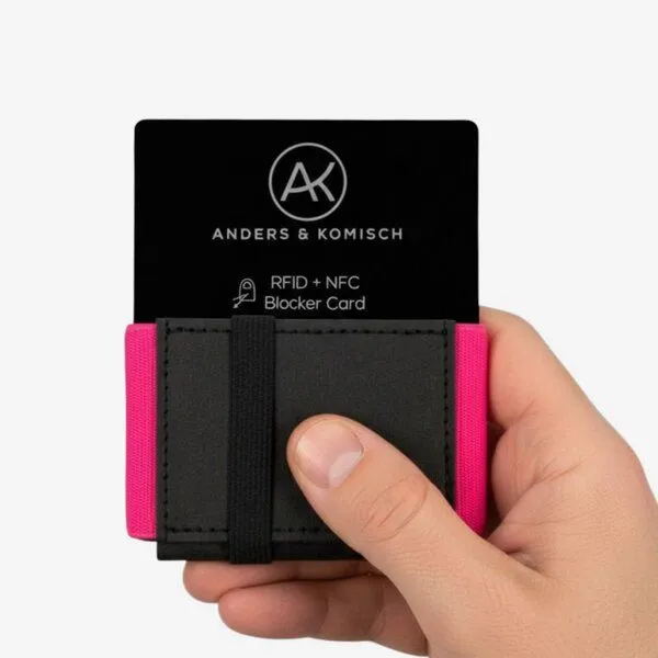 ANDERS & KOMISCH ANDERS & KOMISCH Kleiner Geldbeutel mit RFID & NFC Schutz - MINI CLASSIC Bundle, Schwarz/pink, – Produktbild 3 von 4