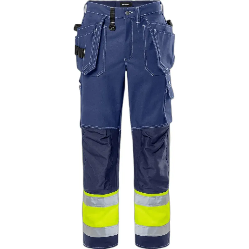 Fristads Hochsichtbare Arbeitshose Klasse 1 Fristads Outdoor 247 FAS, Blau, – Produktbild 2 von 2
