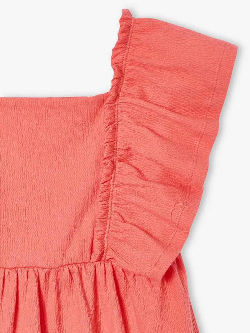 Vertbaudet Kleid Mädchen mit Flügelärmeln, Koralle, – Produktbild 3 von 3