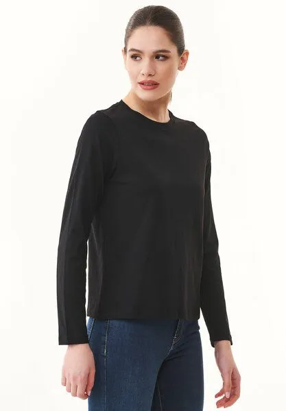 ORGANICATION ORGANICATION Langarmshirt aus Bio-Baumwolle, Black, – Produktbild 3 von 4