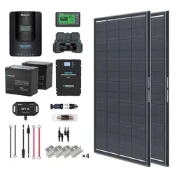 Renogy DE 2 kWh 400 W 12 V Solarpanelsystem mit - Anti-Schatten-Solarmodul / 100Ah Core Mini Lithium Batterie / Pro 2000W HF Wechselrichter Ladegerät – Produktbild 1 von 1