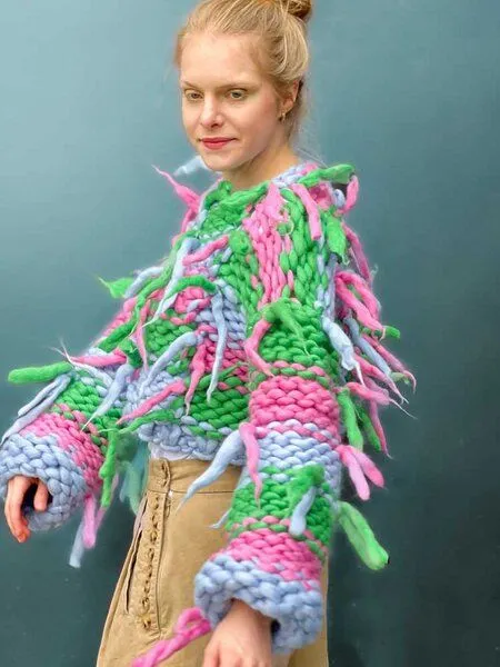 PANAPUFA PANAPUFA 100% MERINO Strickjacke aus Merinowolle LAS VEGAS, Mehrfarbig, – Produktbild 8 von 8