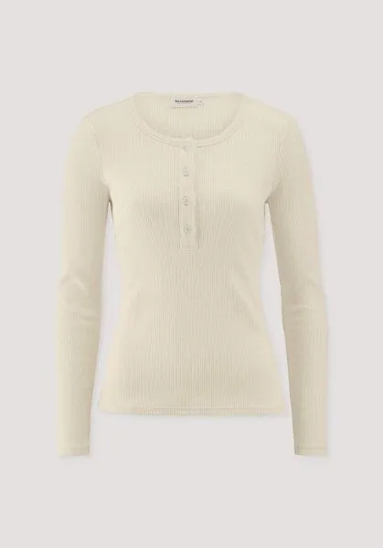 hessnatur hessnatur Longsleeve Henley Slim aus Bio-Baumwolle, Naturweiss, – Produktbild 4 von 4
