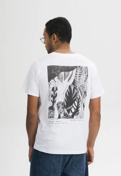 MELA MELA T-Shirt Style Artist Edition Cristóbal aus 100% Bio-Baumwolle, Weiss / print forest, – Produktbild 1 von 4