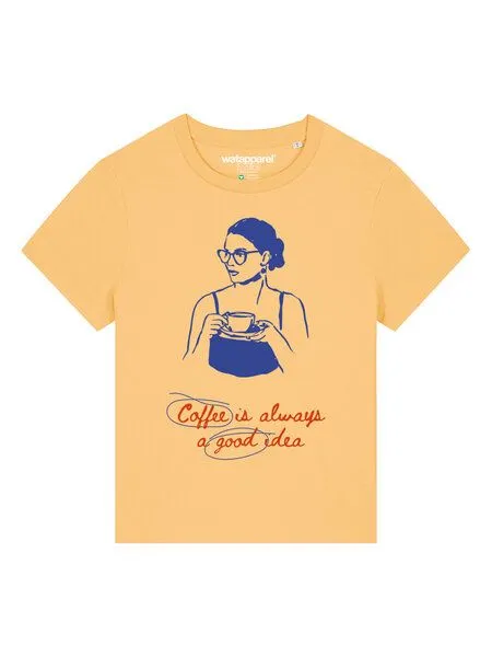 watapparel watapparel T-Shirt Frauen Coffee is a good idea, Brown, – Produktbild 2 von 4