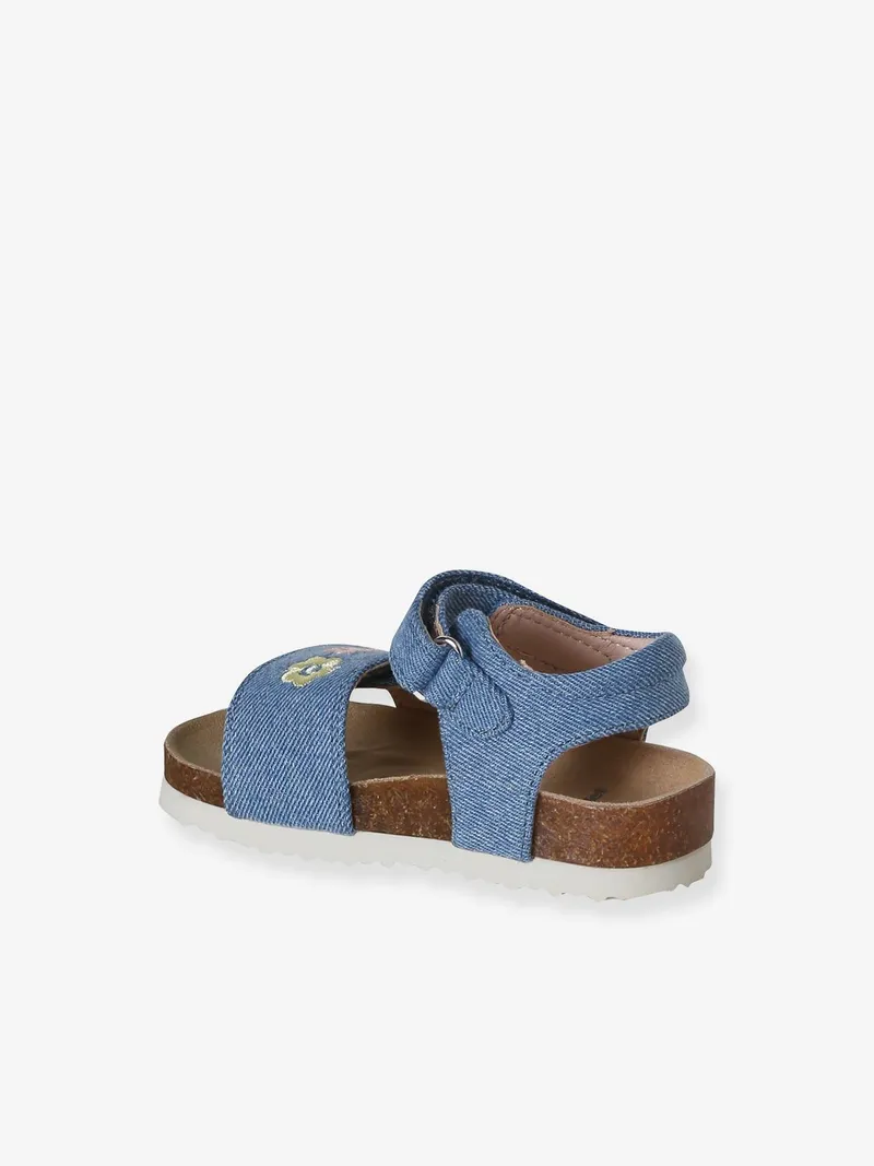 Vertbaudet Stoff-Sandalen mit Klettverschluss Baby, Jeansblau, – Produktbild 3 von 4
