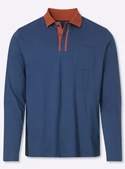 Catamaran Langarm-Poloshirt jeansblau – Produktbild 1 von 1