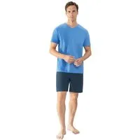 mey Mey Herren Schlafanzug Pyjama kurz "Micro Blue" Made-in-Green, Blau, – Produktbild 1 von 1