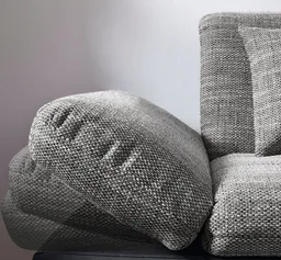 DOMO collection Ecksofa MORIC 300x172 cm, XXL-Sofa mit viel Platz, L-Form, auch in Cord, wahlweise mit Bettfunktion und Armteilverstellung. Schwarz-weiß-grau – Produktbild 1 von 1