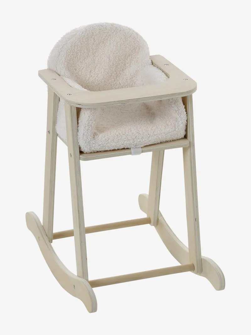Vertbaudet Puppen-Schaukelstuhl aus Holz FSC®, Braun, – Produktbild 2 von 4