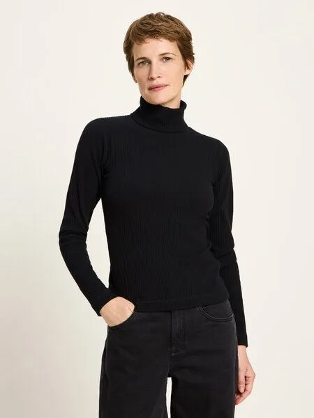 LANIUS LANIUS Rollkragenshirt aus Bio-Baumwolle, Black, – Produktbild 3 von 8