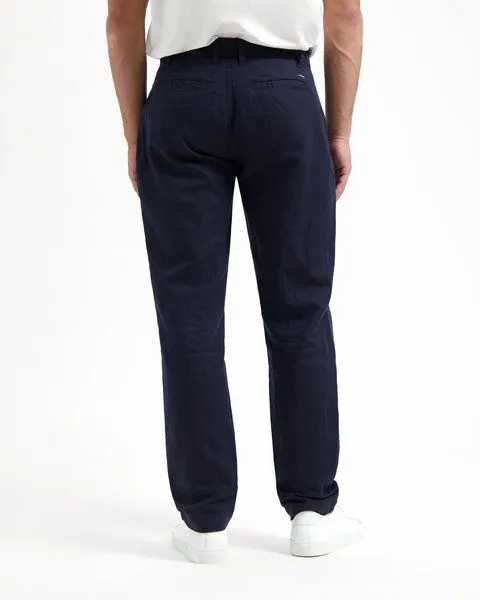 Kuyichi Kuyichi Chino-Hose Darren Leinen Midnight Blue – Produktbild 4 von 4