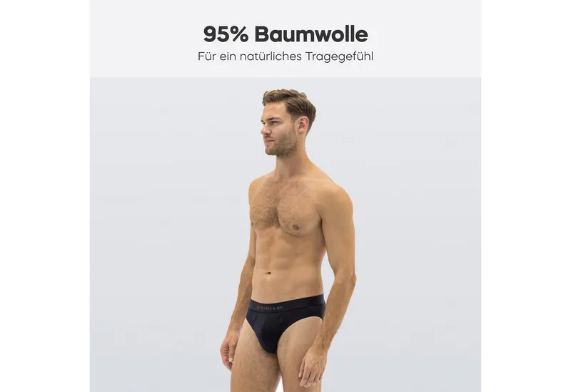 Burnell & Son Burnell & Son Slip Herren Unterhosen aus Baumwolle (Packung, 5-St., 5er-Pack) Männer Unterwäsche mit elastischem Komfortbund, Blau|bunt|grau|schwarz, – Produktbild 1 von 2