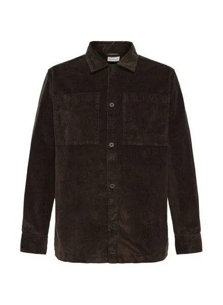 KnowledgeCotton Apparel KnowledgeCotton Apparel Lockeres Cord-Overshirt aus Bio-Baumwolle, Braun-chocolate-torte, – Produktbild 4 von 4