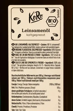KoRo Bio Leinsamenöl 12 x 0,75 L – Produktbild 1 von 1