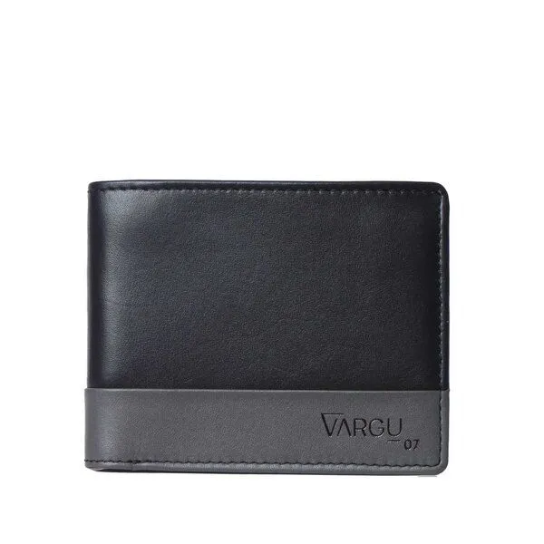 Vargu Vargu Echtleder Geldbörse SOM 1, Black - grey, – Produktbild 1 von 3