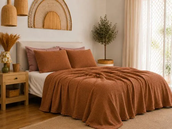 Sandiik Sandiik Musselin- Decke Classic aus Bio-Baumwolle 2 Größen, Braun, – Produktbild 4 von 4