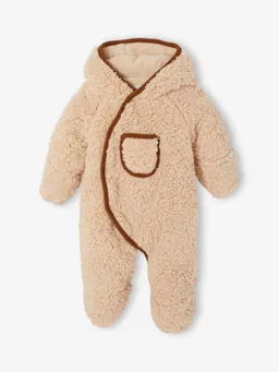 Vertbaudet Vertbaudet Winteroverall mit Kapuze Neugeborenen Fellimitat – Produktbild 1 von 1