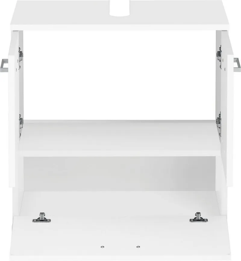 Schildmeyer Waschbeckenunterschrank Breite 60 cm, Badschrank Badezimmerschrank WBU Unterschrank, Weiß, – Produktbild 1 von 5