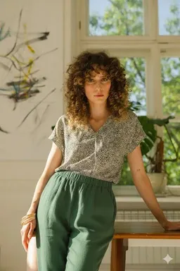 WiDDA berlin WiDDA berlin Leinenhose BOLLE in Teal Grünblau – Produktbild 1 von 1