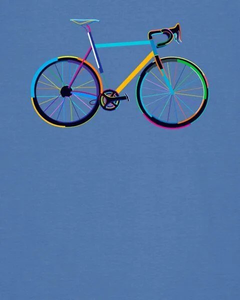 watapparel watapparel T-Shirt Fahrrad by night, Bright blue, – Produktbild 3 von 3