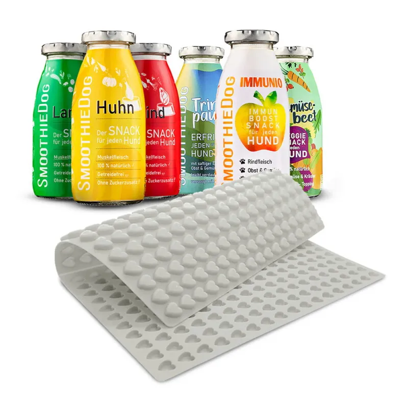SmoothieDog SmoothieDog 6er Pack Mix 6x 250ml + Trixie Backmatte Grau – Produktbild 1 von 3