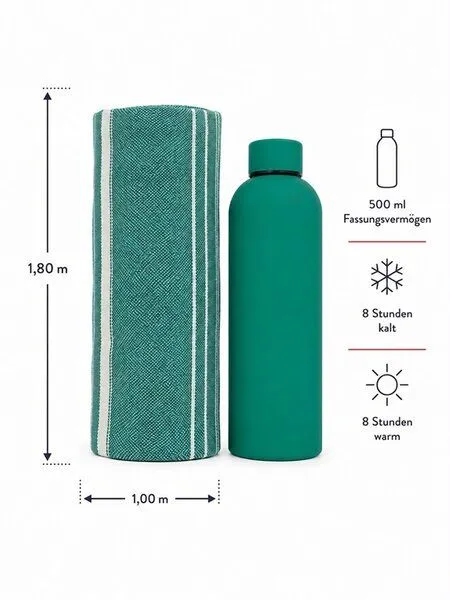 Sandiik Sandiik Allrounder Tuch Geschenke Set mit Thermoflasche, Gelb, – Produktbild 4 von 4