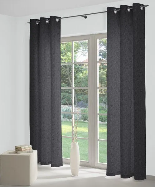 Nature by Adam Nature by Adam Vorhang aus 100% Bio-Baumwolle - Made in Germany - Uni Collection, Schwarz, – Produktbild 7 von 7