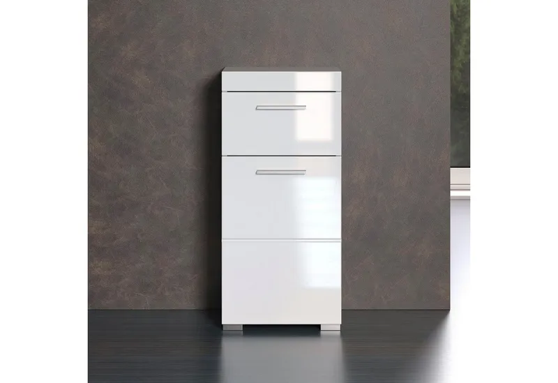 welltime Unterschrank Avena Badezimmerkommode mit 1 Schublade und 1 Tür - (B/T/H) 37/31/79 cm, Weiß, – Produktbild 1 von 3