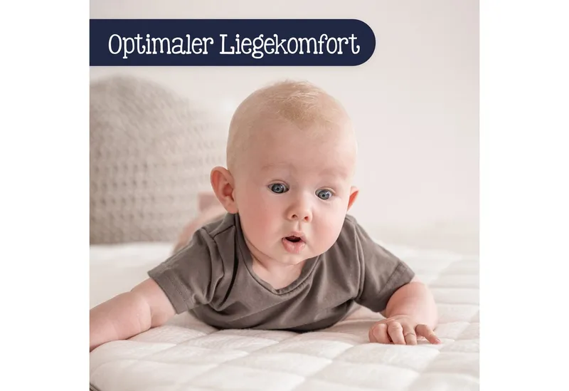 Julius Zöllner Kindermatratze Travelsoft Premium, Matratze 120x60 cm Ideal für Reisen!, Julius Zöllner, 5 cm hoch, Rollbare Matratze für Reisebetten – inklusive praktischer Tragetasche., Weiß, – Produktbild 5 von 5