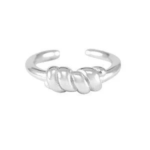 ELEKTROPULLI Größenverstellbarer Knoten Ring ca. Ø 17 - 19mm von Elektropulli, Silber, – Produktbild 1 von 1