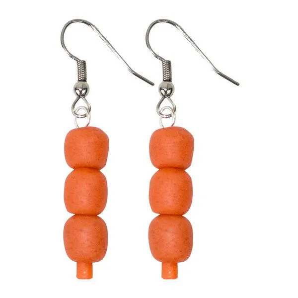Global Mamas Ohrhänger "Pearls" aus Recycling Glas, Global Mamas, Ghana, Orange, – Produktbild 1 von 1