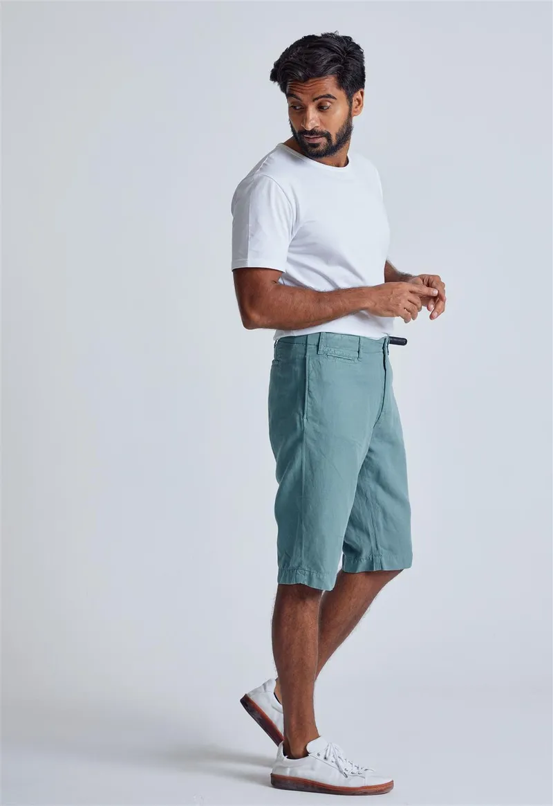 Flax and Loom Flax and Loom Herren vegan Shorts Chino Vogel Retro Blau, Hellblau, – Produktbild 1 von 2