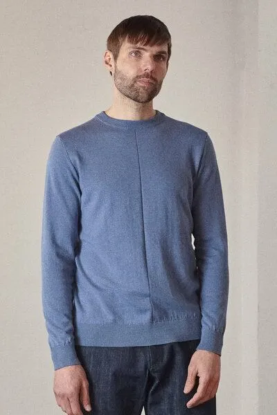 About Companions About Companions Klassischer Strickpullover MILO aus Bio-Baumwolle, Blau (eco mid blue), – Produktbild 1 von 4