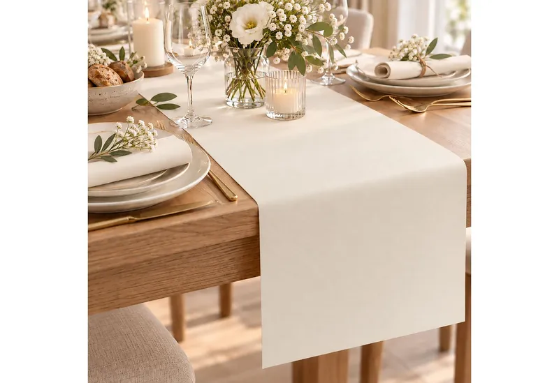 AVA Tischläufer, Tischläufer stoffähnlich 40cm x 6m Rolle Beige, Beige, – Produktbild 1 von 5