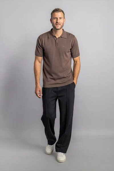 DIRTS dirts Knit Poloshirt, Chestnut, – Produktbild 1 von 4