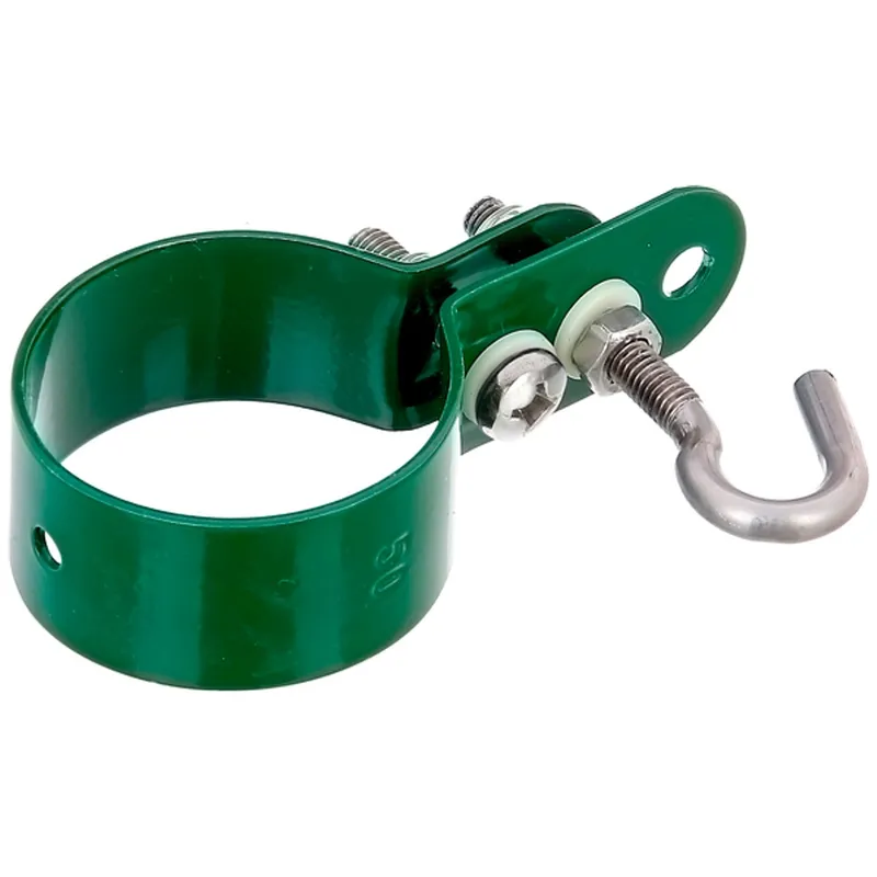 Alberts ALBERTS Schelle, Befestigung v. Geflechtspannstäben an Pfosten, verzinkt, grün Kst.b., Ø48mm – Produktbild 1 von 1