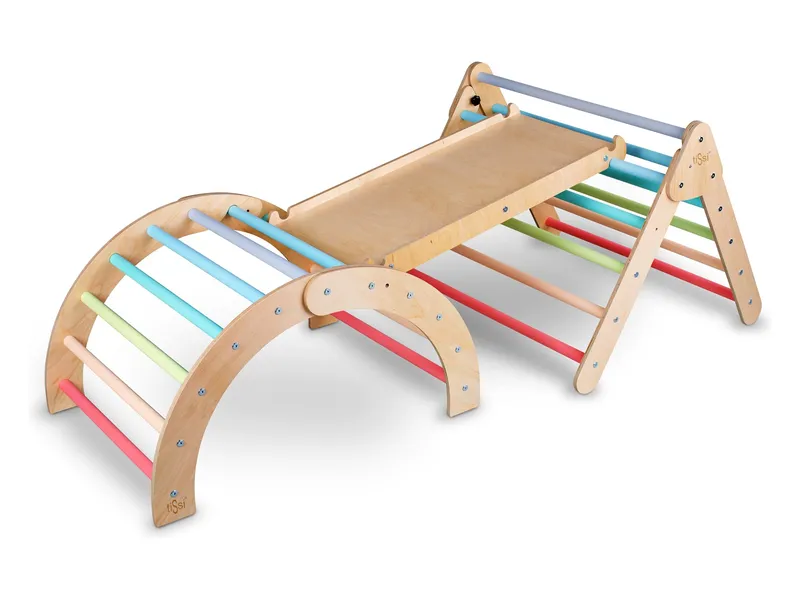 tiSsi® Piklerdreieck, Birkenholz, pastell bunt ca. 83 x 38 x 6 cm – Produktbild 2 von 3