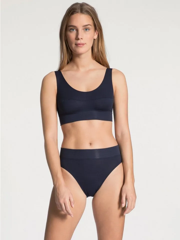 CALIDA CALIDA Bustier Elastic Damen (1-tlg) weicher Softbund, breite Träger und natürlicher Halt, Blau, – Produktbild 5 von 5