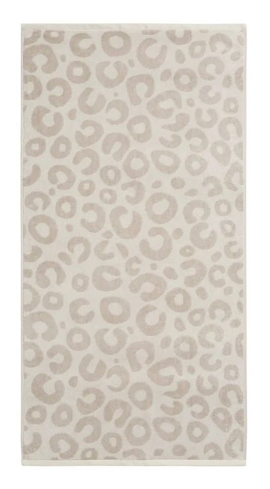 OTTO home Handtuch Set Anna Leopardenmuster, 4-tlg Handtuch-Set, 50x100cm, 100% Baumwolle, Frottiervelours (Set, 4-St), Handtücher, weich, saugstark, Beige, – Produktbild 4 von 5