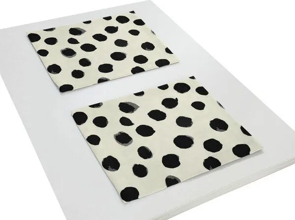Nature by Adam Nature by Adam Tischset 2er Pack aus Leinen und Bio-Baumwolle - Made in Germany - Dots, Natur-schwarz, – Produktbild 2 von 4