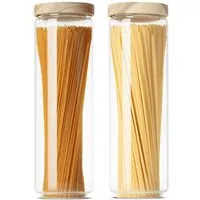 Econovo Econovo Große Vorratsgläser mit Holzdeckel | 1500ml (Set 2-tlg.) | Kollektion Rund – Produktbild 1 von 1