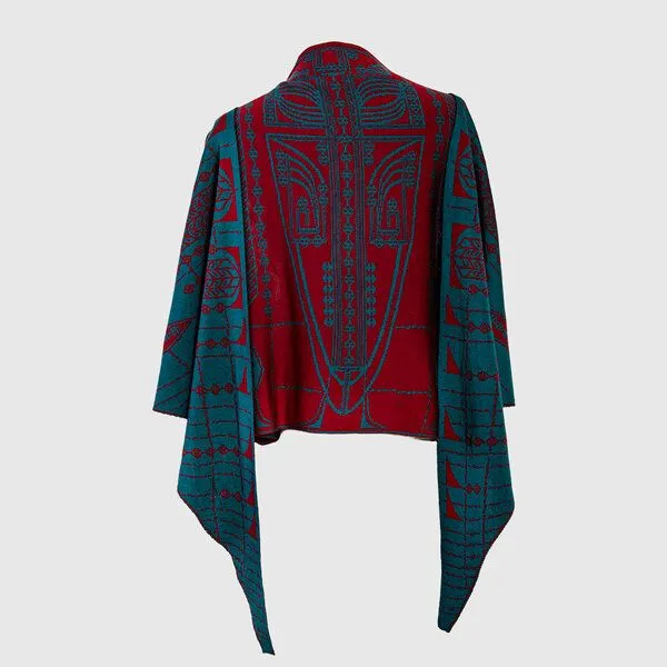LANARTO slow fashion LANARTO slow fashion Schultertuch Pueblo aus mulesingfreier Merinowolle made in germany, Grün, – Produktbild 2 von 4