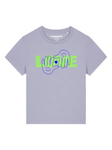 watapparel watapparel T-Shirt Frauen Love, Lavender, – Produktbild 2 von 3