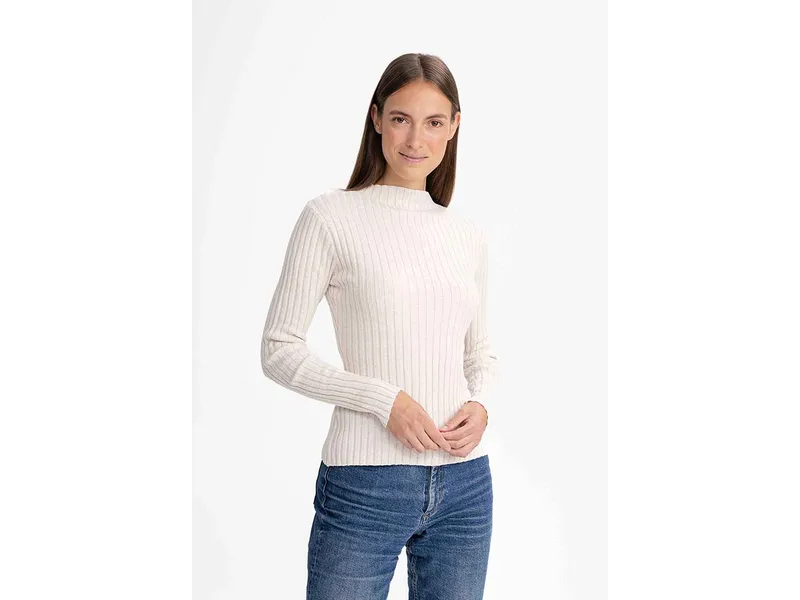 MELA MELA Strickpullover Style NAMARI aus 100% Bio-Baumwolle, Cream melange, – Produktbild 1 von 5