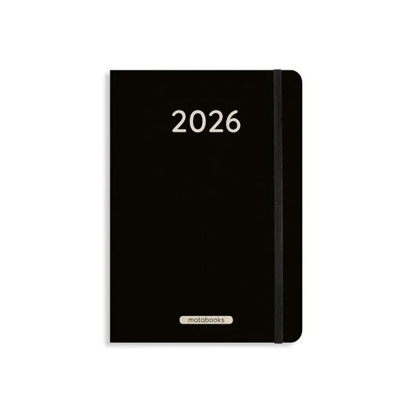 matabooks® matabooks® Kalender 2026 A5 Pro aus Süßgraspapier mit Graspapier-Cover – Jahresplaner Samaya – Farbe: Black – Produktbild 1 von 2